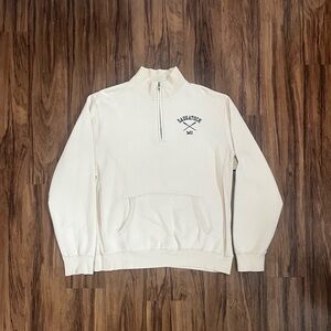 Blue 84 Cream Quarter Zip Up Men's Sweater